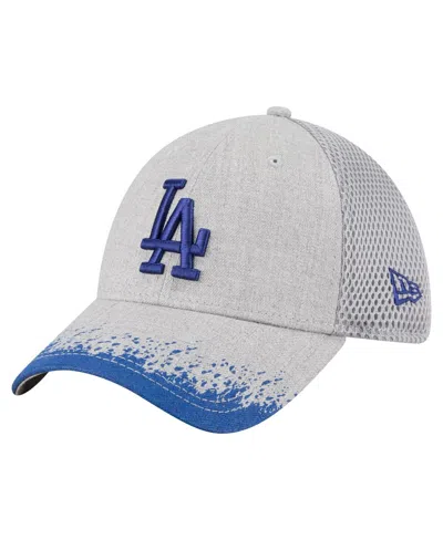 New Era Men's Gray Los Angeles Dodgers Visor Paint Splatter 39thirty Flex Hat