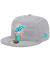New Era Men's Gray Miami Dolphins 2024 Sideline 59fifty Fitted Hat In Gray
