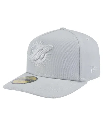 New Era Men's Gray Miami Dolphins Color Pack A-frame 59fifty Fitted Hat