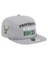 New Era Men's Gray Milwaukee Bucks Throwback Property Of Golfer Snapback Hat
