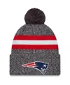 New Era Men's Gray New England Patriots 2023 Sideline Sport Cuffed Pom Knit Hat In Gray