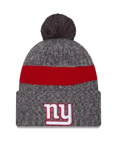 New Era Men's Gray New York Giants 2023 Sideline Sport Cuffed Pom Knit Hat In Multi
