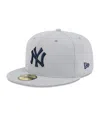 New Era Men's Gray New York Yankees 2025 Mlb Clubhouse 59fifty Fitted Hat In Gray