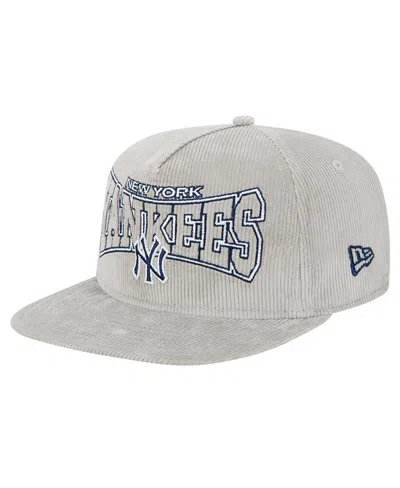 New Era Men's Gray New York Yankees Corduroy Golfer Snapback Hat