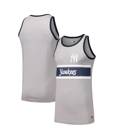 New Era Men's Gray New York Yankees Jersey Ringer Tank Top