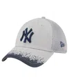 New Era Men's Gray New York Yankees Visor Paint Splatter 39thirty Flex Hat In White