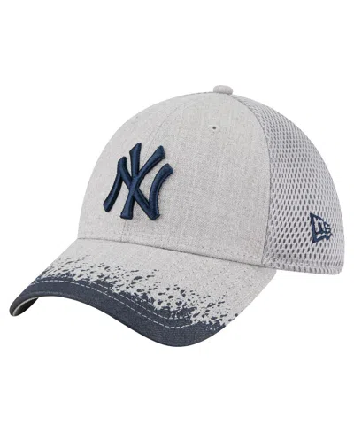 New Era Men's Gray New York Yankees Visor Paint Splatter 39thirty Flex Hat In White