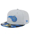 New Era Gray Orlando Magic Active Color Camo Visor 59fifty Fitted Hat In Gray Camo