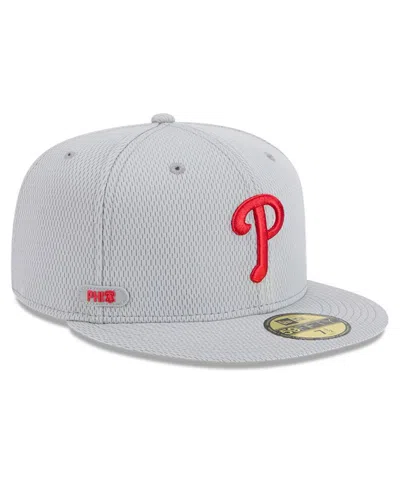 New Era Men's Gray Philadelphia Phillies 2025 Mlb Clubhouse 59fifty Fitted Hat