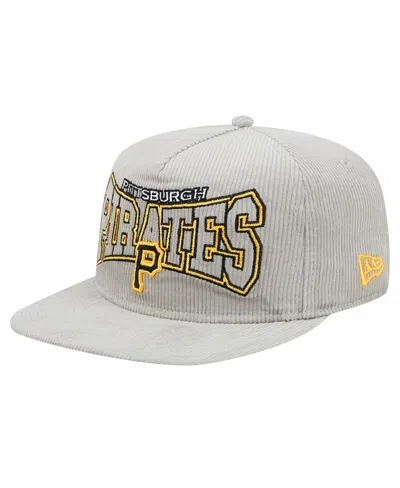 New Era Men's Gray Pittsburgh Pirates Corduroy Golfer Snapback Hat