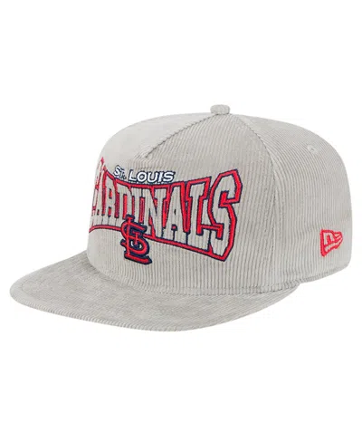 New Era Men's Gray St. Louis Cardinals Corduroy Golfer Snapback Hat