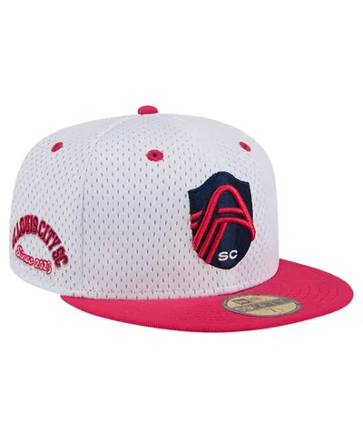 New Era Men's Gray St. Louis City Sc Throwback Mesh 59fifty Fitted Hat In White