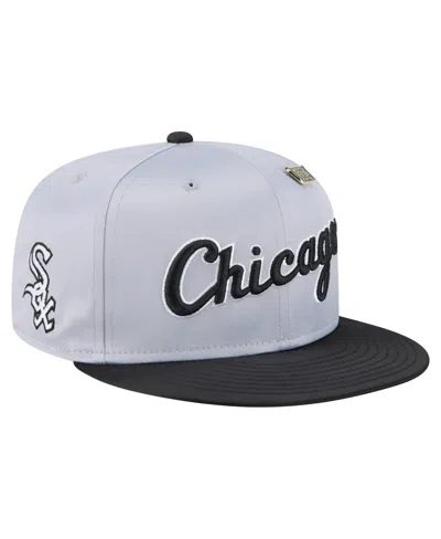 New Era Men's Gray/black Chicago White Sox Satin 59fifty Fitted Hat In Multi