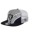 New Era Men's Gray/black Las Vegas Raiders Throwback Dye Golfer Snapback Hat