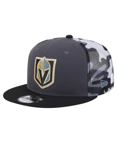 New Era Men's Gray/black Vegas Golden Knights Camo Meshback 9fifty Snapback Hat In Multi
