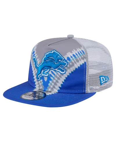 New Era Men's Gray/blue Detroit Lions Throwback Dye Golfer Snapback Hat In Gray,blue