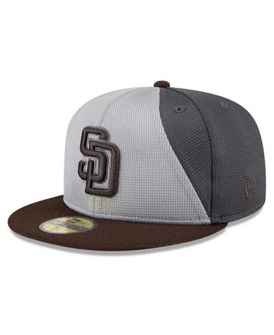 New Era Men's Gray/brown San Diego Padres 2025 Batting Practice 59fifty Fitted Hat In Gray,brown