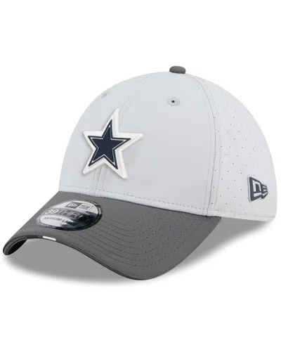 New Era Men's Gray/graphite Dallas Cowboys 2025 Nfl Training Camp 39thirty Flex Hat