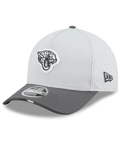 New Era Men's Gray/graphite Jacksonville Jaguars 2025 Nfl Training Camp A-frame 9forty Adjustable Hat