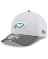 New Era Men's Gray/graphite Philadelphia Eagles 2025 Nfl Training Camp A-frame 9forty Adjustable Hat