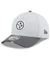 New Era Men's Gray/graphite Pittsburgh Steelers 2025 Nfl Training Camp A-frame 9forty Adjustable Hat In Gray