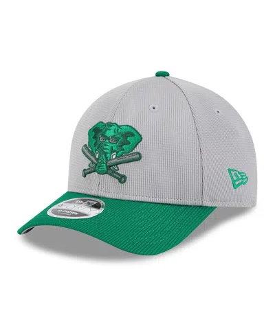 New Era Men's Gray/green Athletics 2025 Batting Practice 9forty M-crown Adjustable Hat In Gray,green