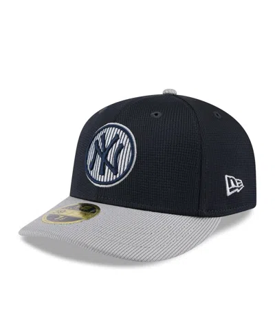 New Era Men's Gray/navy New York Yankees 2025 Batting Practice Low Profile 59fifty Fitted Hat In Gray,navy