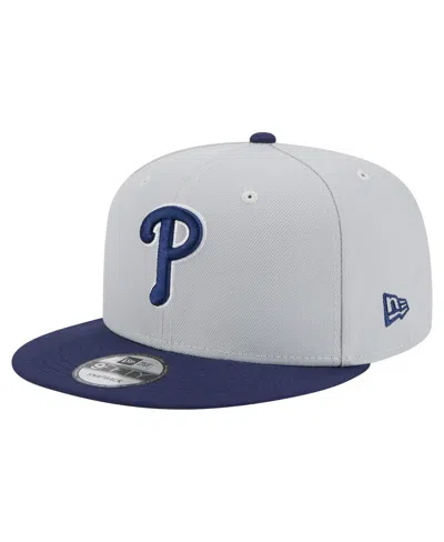 New Era Men's Gray/navy Philadelphia Phillies 2-tone Color Pack 9fifty Snapback Hat