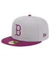 New Era Men's Gray/purple Boston Red Sox Two-tone Color Pack 59fifty Fitted Hat In Gray,purple