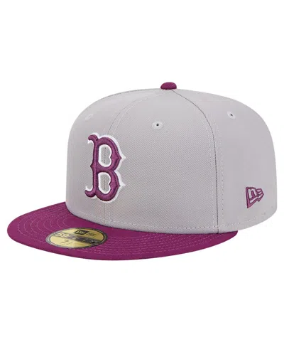 New Era Men's Gray/purple Boston Red Sox Two-tone Color Pack 59fifty Fitted Hat In Gray,purple
