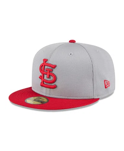 New Era Men's Gray/red St. Louis Cardinals 2025 Batting Practice 59fifty Fitted Hat In Gray,red