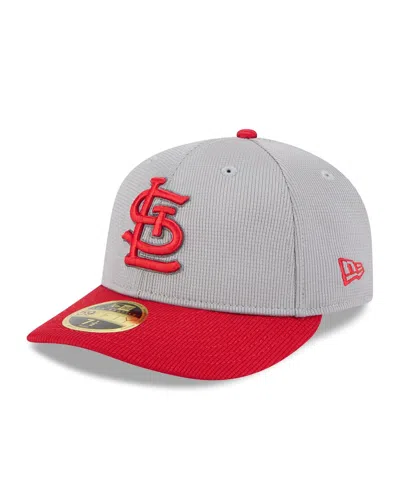 New Era Men's Gray/red St. Louis Cardinals 2025 Batting Practice Low Profile 59fifty Fitted Hat In Gray,red