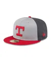 New Era Men's Gray/red Texas Rangers 2025 Batting Practice 59fifty Fitted Hat In Gray,red