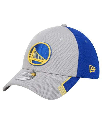 New Era Men's Gray/royal Golden State Warriors Active Trim 39thirty Flex Hat In Gray,royal