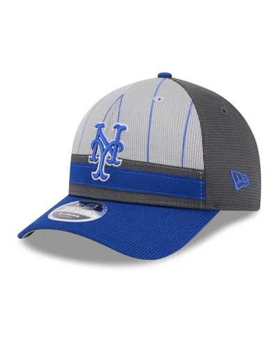 New Era Men's Gray/royal New York Mets 2025 Batting Practice 9forty M-crown Adjustable Hat In Gray,royal