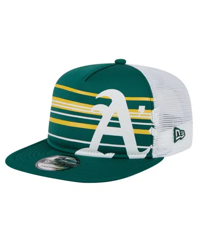 New Era Men's Green Athletics 9fifty A-frame Trucker Snapback Hat
