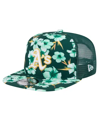 New Era Men's Green Athletics Adventure Pattern Golfer Trucker Snapback Hat