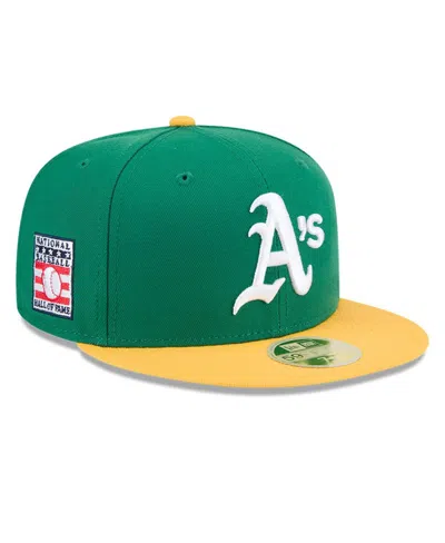 New Era Men's Green Athletics Baseball Hall Of Fame 59fifty Fitted Hat