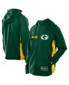 New Era Men's Green Bay Packers Combine Authentic Raglan Scuba Full-zip Hoodie In Green