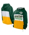 New Era Men's Green Bay Packers Ripstop Quarter-zip Hooded Windbreaker In Multi
