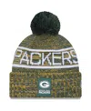 New Era Men's Green Green Bay Packers 2025 Sideline Cold Weather Cuffed Pom With Knit Hat In Green
