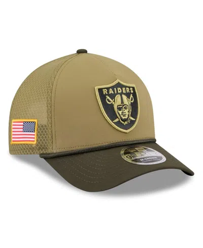 New Era Men's Green Las Vegas Raiders 2025 Salute To Service 9forty A-frame M-crown Adjustable Hat In Multi