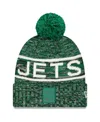 New Era Men's Green New York Jets 2025 Sideline Cold Weather Cuffed Pom With Knit Hat In Green