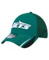 New Era Men's Green New York Jets Game Day Linear 39thirty Flex Hat In Green