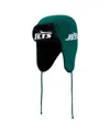 New Era Men's Green New York Jets Helmet Head Trapper Knit Hat In Green