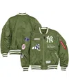 New Era Men's X Alpha Industries New York Yankees Mlb Reversible Bomber Jacket In Green