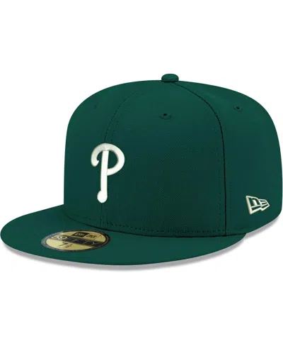 New Era Men's Green Philadelphia Phillies White Logo 59fifty Fitted Hat