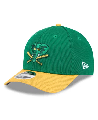 New Era Men's Green/gold Athletics 2025 Batting Practice 9forty M-crown Adjustable Hat In Green,gold