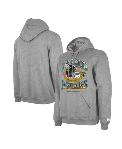 New Era Men's Heather Gray Jacksonville Jaguars Retro Pullover Hoodie