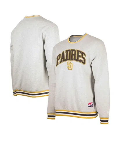 New Era Men's Heather San Diego Padres Throwback Classic Pullover Sweatshirt In Heather Gray